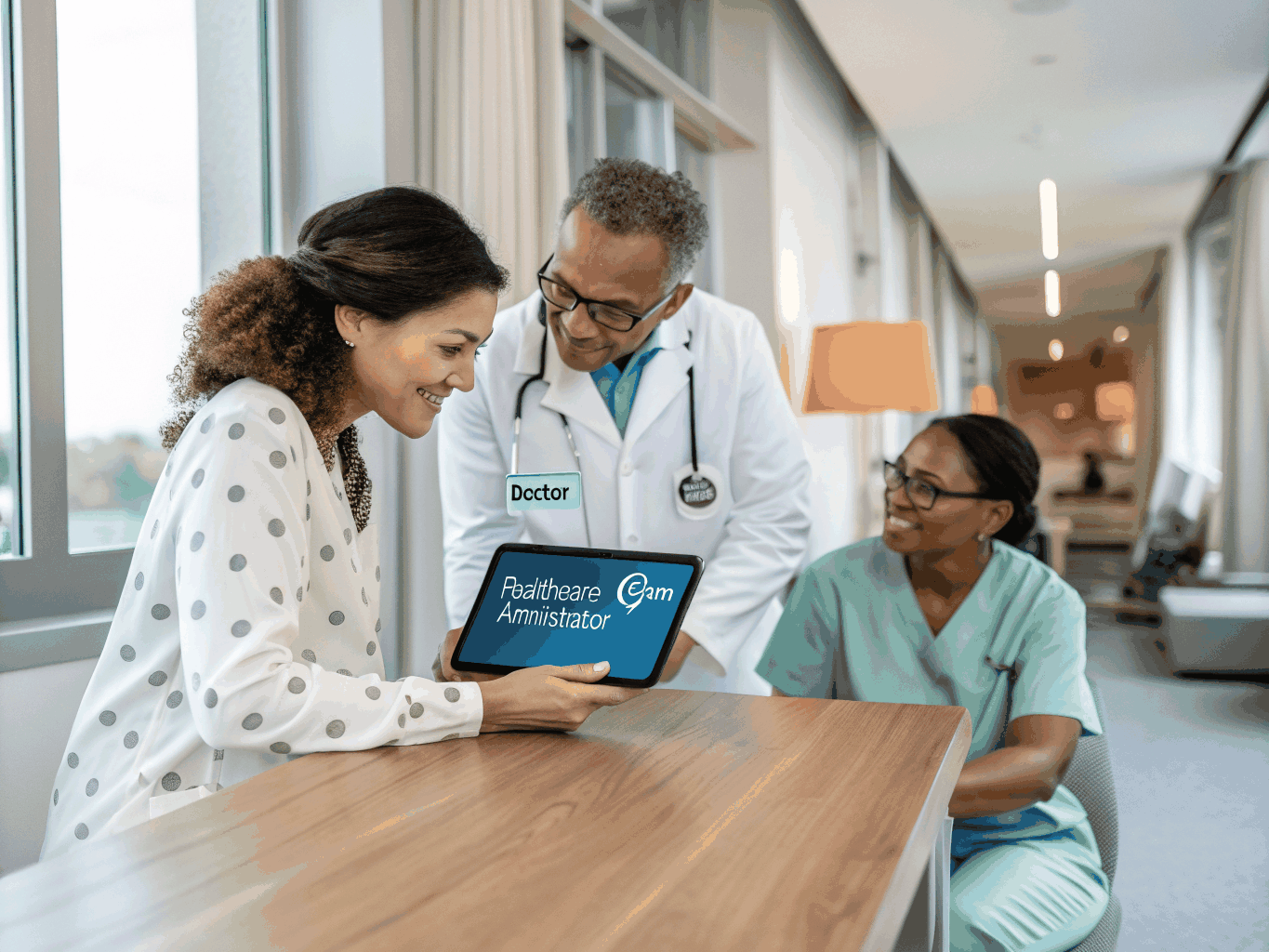 Healthcare professionals in a modern setting